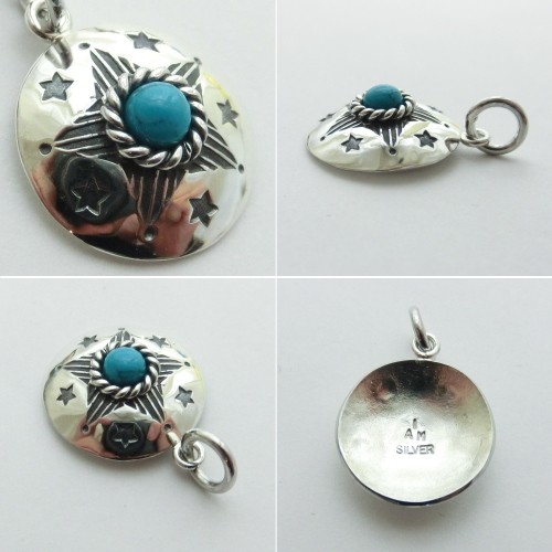 受注生産商品　ターコイズ　スターコンチョペンダント　シルバー925　IP0489