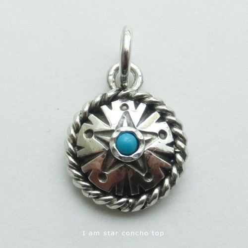 受注生産商品　SV925製　ターコイズ　スターコンチョペンダント　IP0510
