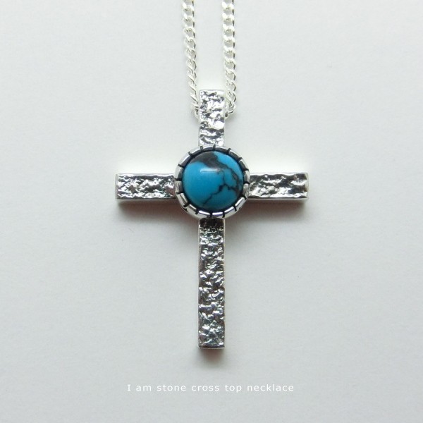 受注生産商品　ターコイズ　ラピスラズリ　マグネサイト　ブラックスター　ネイチャークロス　トップネックレス