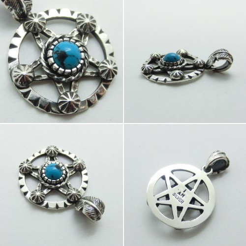 受注生産商品　ターコイズ　コンチョ ネイティブスタートップ シルバー925　IP0161