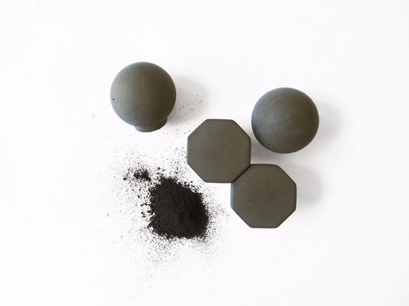 FENEN - Handcrafted black concrete knob / hook – Icosahedron 3枚目の画像