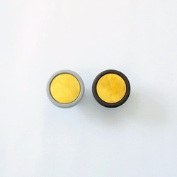 FENEN - Handcrafted black concrete knob / hook –Inlaid Brass 3枚目の画像