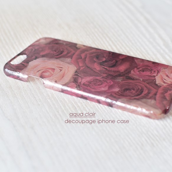 iPhoneケース☆受注制作  rose velvet ☆すりガラス風 2枚目の画像