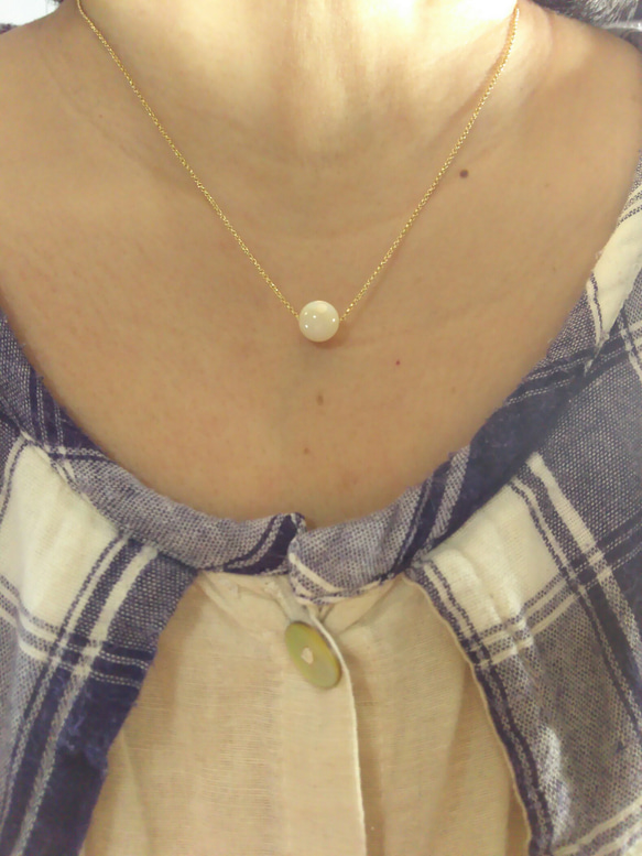 天然真珠(アコヤ貝　１０ｍｍ)１６Kgpネックレス 2枚目の画像