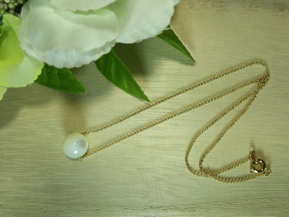 天然真珠(アコヤ貝　１０ｍｍ)１６Kgpネックレス 3枚目の画像