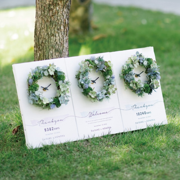 「送料無料」ウェディング 両親贈呈品　3つの時計　 結婚式 プレゼント 三連時計　３連時計 3枚目の画像