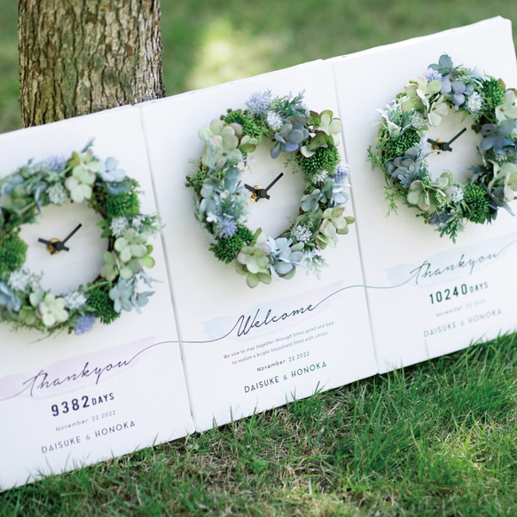 「送料無料」ウェディング 両親贈呈品　3つの時計　 結婚式 プレゼント 三連時計　３連時計 8枚目の画像