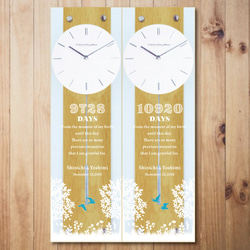 両親へのプレゼント　Kizuna　2連時計　ブルーバードBlue Bird　送料無料 ウェディング 時計 結婚 贈呈品 1枚目の画像