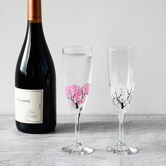 丸モ高木陶器 - 日本櫻花吹雪冷感變色香檳杯 第2張的照片