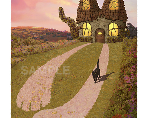 【複製画】『猫の町ゴロナーグ』ファンタジー風景画 猫の絵 ?media_id=3689543457902504863