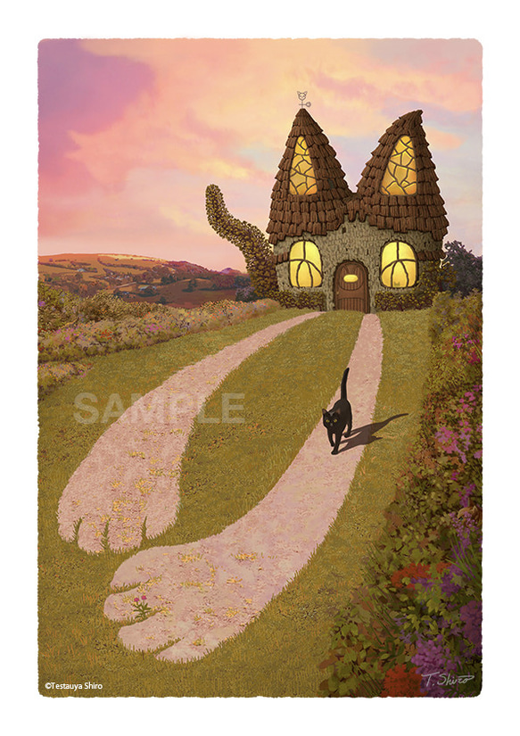 【複製画】『猫の町ゴロナーグ』ファンタジー風景画 猫の絵 複製画】『猫の町ゴロナーグ』ファンタジー風景画 猫の絵