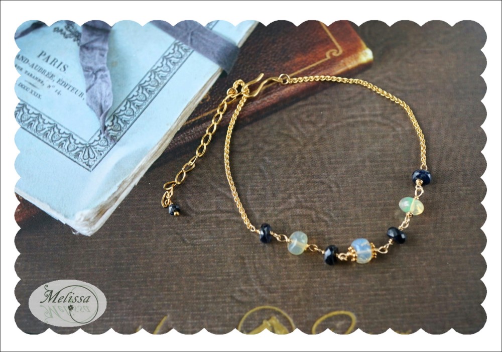 オパールとサファイアのブレスレット