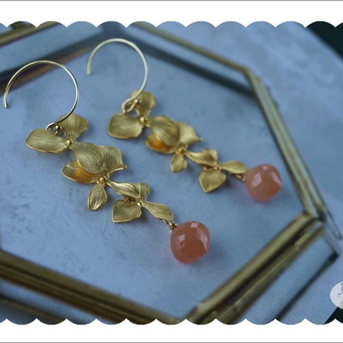 k14gf 春色ピアス 桜フープ② ピアス（スタッド・一粒） sango