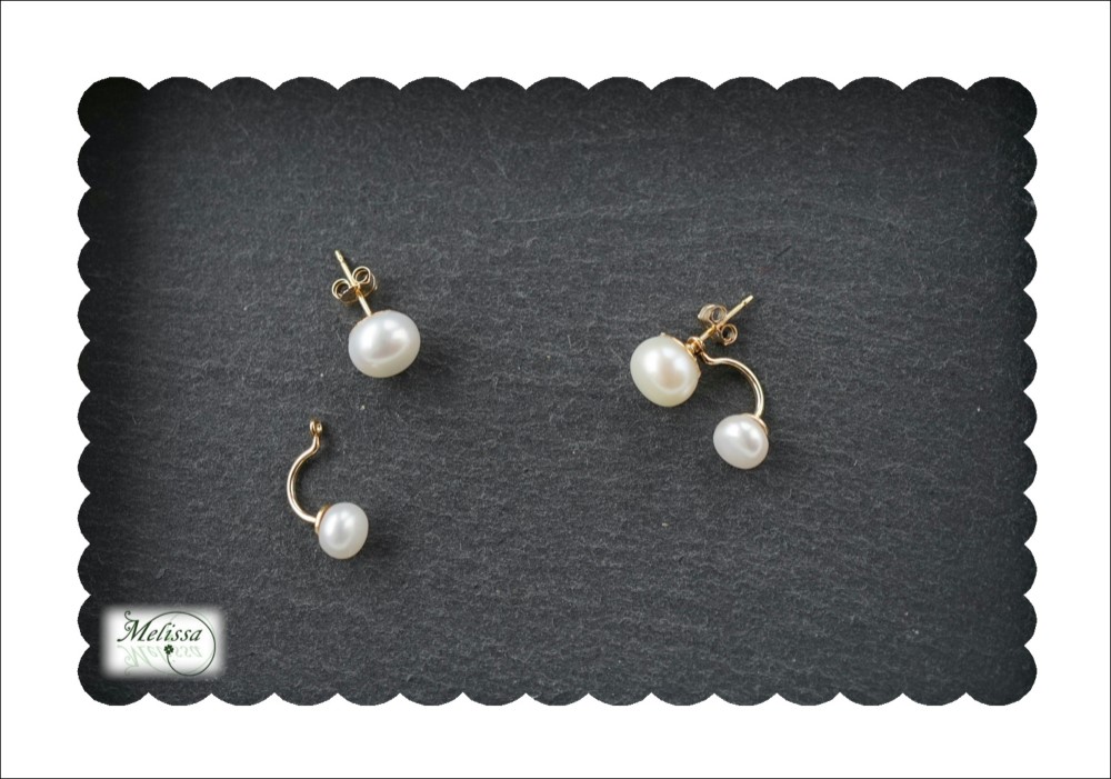 淡水パールの芯立てキャッチ付きピアス