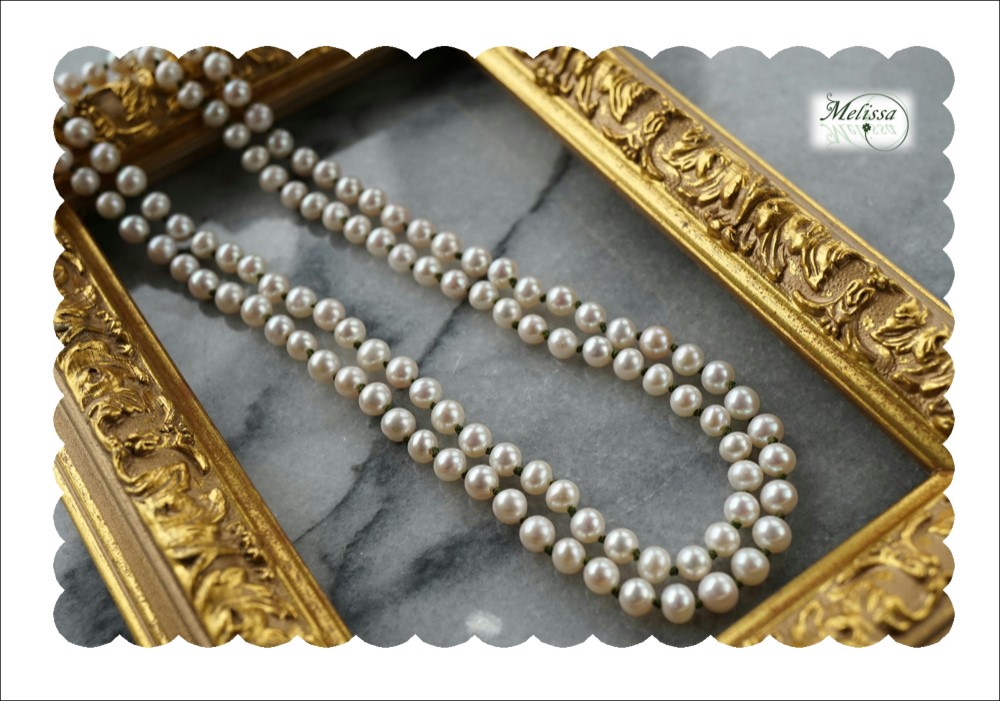 淡水パール6mm玉のロングネックレス