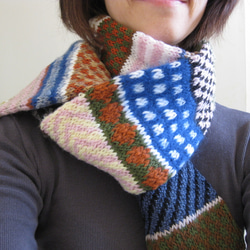 色々な色の色々な毛糸で編んだマフラーNo.２ 1枚目の画像