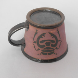 クワガタマグカップ　ノコギリクワガタ（正面、紫） 6枚目の画像