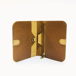 茶色の革製パスポートカバー/パスポートホルダー 7枚目の画像