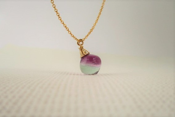 microcut fluorite14Kgf necklace 第1張的照片