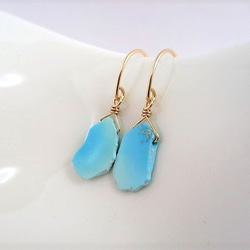 アリゾナターコイズラフピアス14Kgf ピアス（フック・チェーン