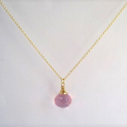 rose quartz necklace 14Kgf （top quality） 第2張的照片