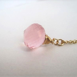 rose quartz necklace 14Kgf （top quality） 第4張的照片