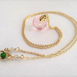 rose quartz necklace 14Kgf （top quality） 第6張的照片