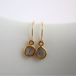 slice diamond K18/pierced earrings 第2張的照片