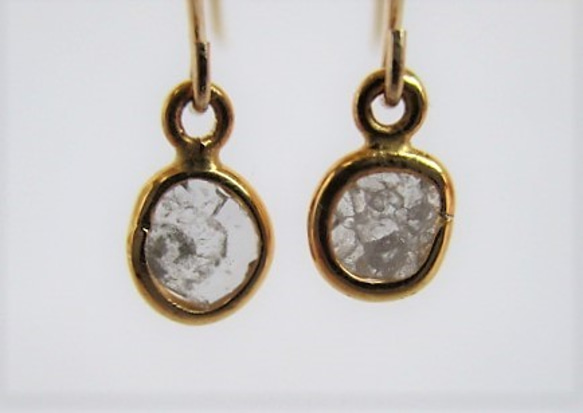 slice diamond K18/pierced earrings 第4張的照片