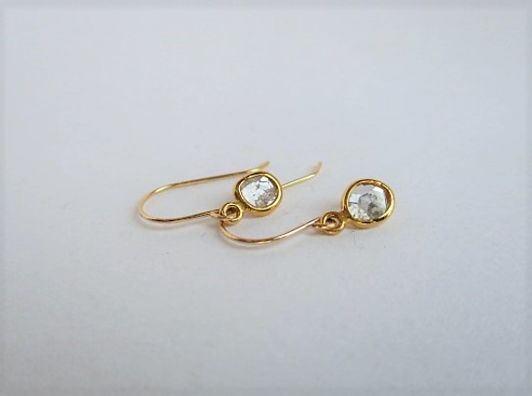 slice diamond K18/pierced earrings 第5張的照片