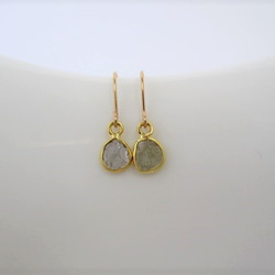 slice diamond K18＆K10/pierced earrings 第2張的照片