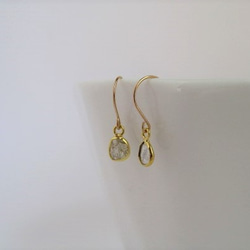 slice diamond K18＆K10/pierced earrings 第3張的照片