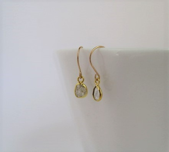 slice diamond K18＆K10/pierced earrings 第3張的照片