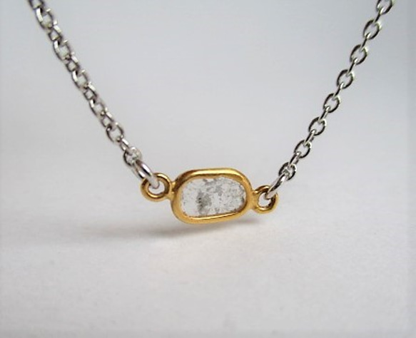 slice diamond K18＆silver925/necklace（another type） 第3張的照片