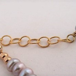 gray pearl bracelet 14Kgf 第4張的照片