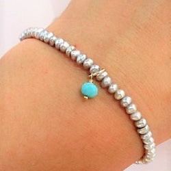 gray pearl bracelet 14Kgf 第5張的照片