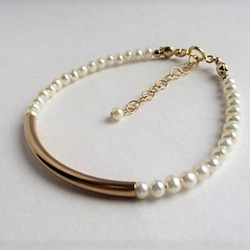 monotone×gold bracelet 14Kgf 第3張的照片