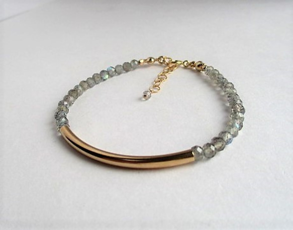 monotone×gold bracelet 14Kgf 第4張的照片