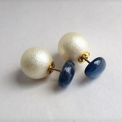 blue＆white 14Kgf/pierced earrings 第2張的照片
