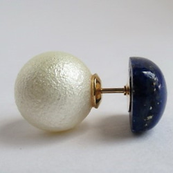 blue＆white 14Kgf/pierced earrings 第5張的照片