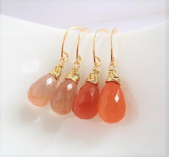 redhematite in quartz 14Kgf pierced earrings 第5張的照片