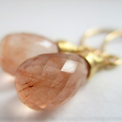 redhematite in quartz 14Kgf pierced earrings 第6張的照片