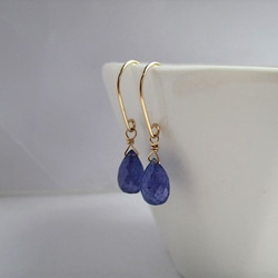 tanzanite pierced earrings 14Kgf 第2張的照片