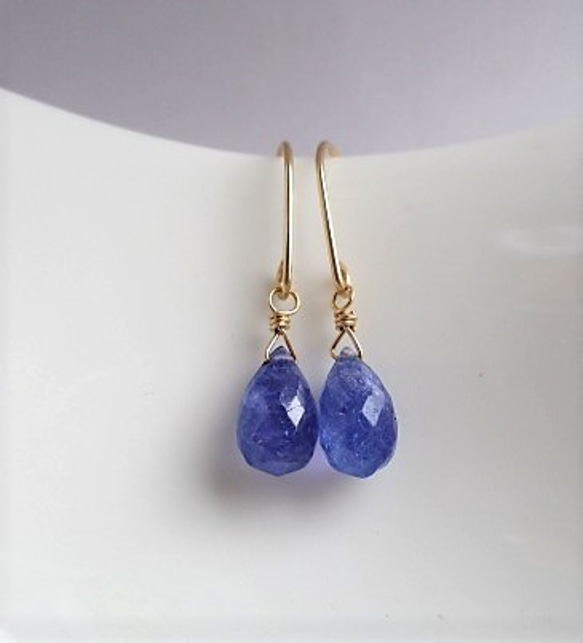 tanzanite pierced earrings 14Kgf 第3張的照片