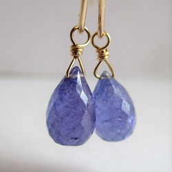 tanzanite pierced earrings 14Kgf 第4張的照片