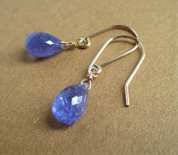 tanzanite pierced earrings 14Kgf 第5張的照片