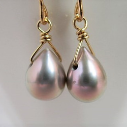 egg of pearl 14Kgf pierced earrings 第4張的照片