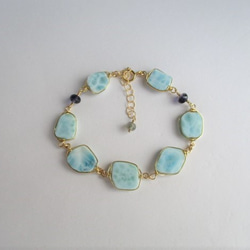 slice 14Kgf /bracelet（creamy blue） 1枚目の画像