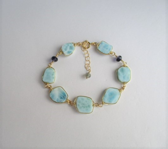 slice 14Kgf /bracelet（creamy blue） 1枚目の画像