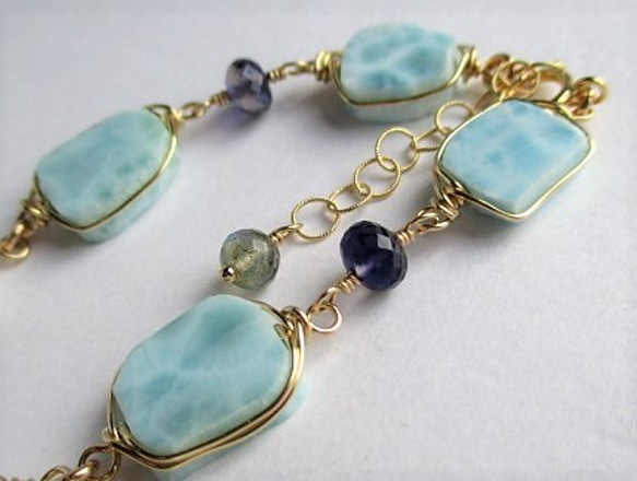 slice 14Kgf /bracelet（creamy blue） 第3張的照片